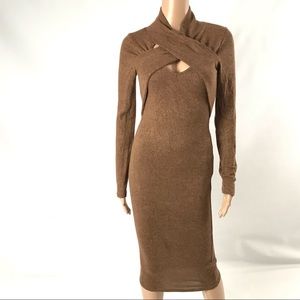 A+ Ellen Women’s Sweater Dress Size M Brown